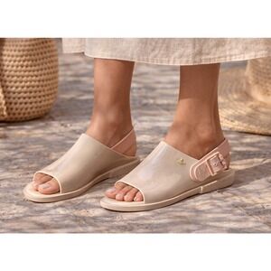Vivienne‎ Westwood Anglomania Melissa Sandals Women 7 Beige Pink Slingback Flat